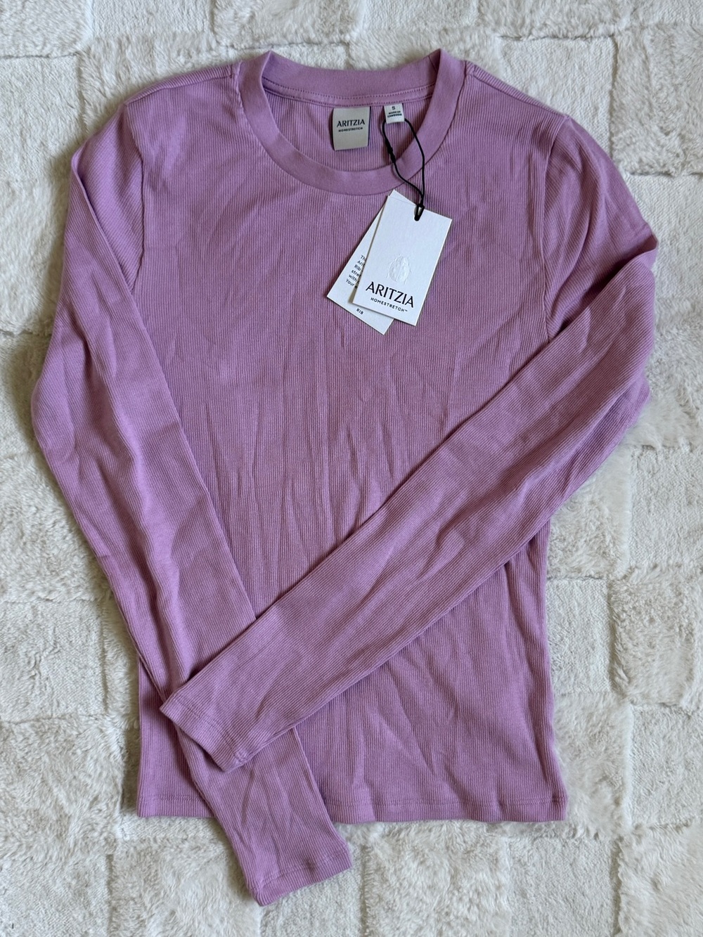 NWT Aritzia homestretch rib solo long sleeve - sweet pea purple